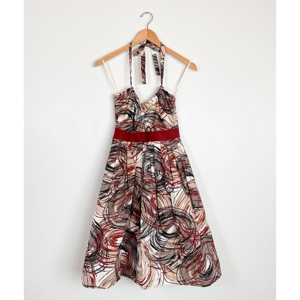 Anthropologie Viola Graphic Halter Dress, 6 - Picture 1 of 7